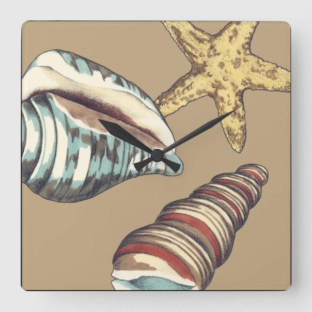 Horloge Carrée Trio Shell sur Khaki (Recto)