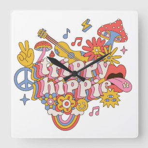 Horloge Carrée Trippy Hippy
