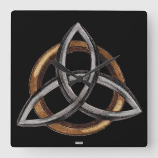 Horloge Carrée Triquetra (Brown/Argent)