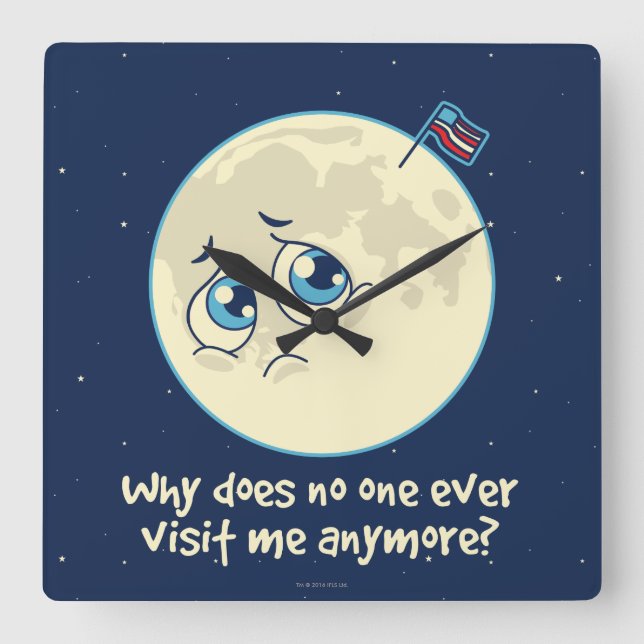 Horloge Carrée Triste lune (Recto)