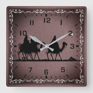 Horloge Carrée Trois Sages