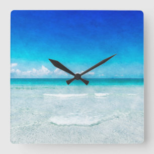 Horloge Carrée Tropical Beach en Floride