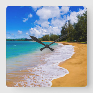 Horloge Carrée Tropical beach paradise