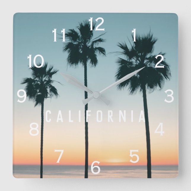 Horloge Carrée Tropical Pastel ombre (Recto)