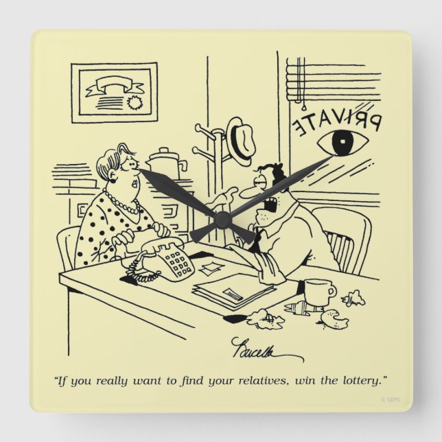 Horloge Carrée Trouver des parents (Recto)