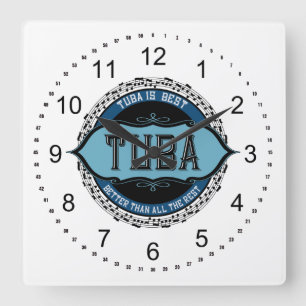 Horloge Carrée Tuba est les meilleures notes de musique noire
