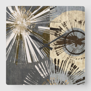 Horloge Carrée Tuiles d'éclatement I