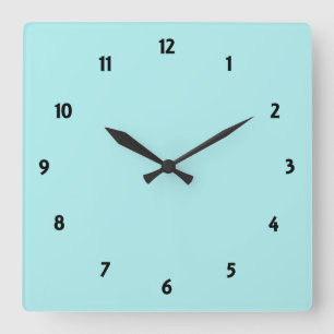 Horloge Carrée Turquoise pâle