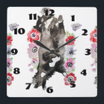 Horloge Carrée Tuxedo Cat Cat Art Animal Childs<br><div class="desc">Tuxedo Cat Cats Art Animal Childs. Designed from my original watercolour art.</div>