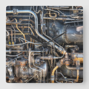 Horloge Carrée Tuyaux de tuyauterie de Steampunk