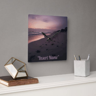 Horloge Carrée Twilight en bord de mer