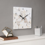 Horloge Carrée Tyler Stylish élégant<br><div class="desc">Moderne,  chic blanc,  clock.</div>