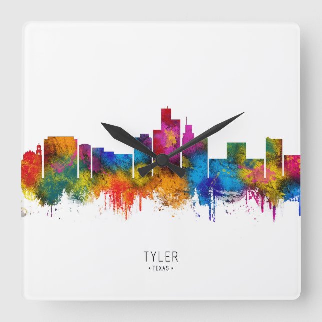 Horloge Carrée Tyler Texas Horizon (Recto)