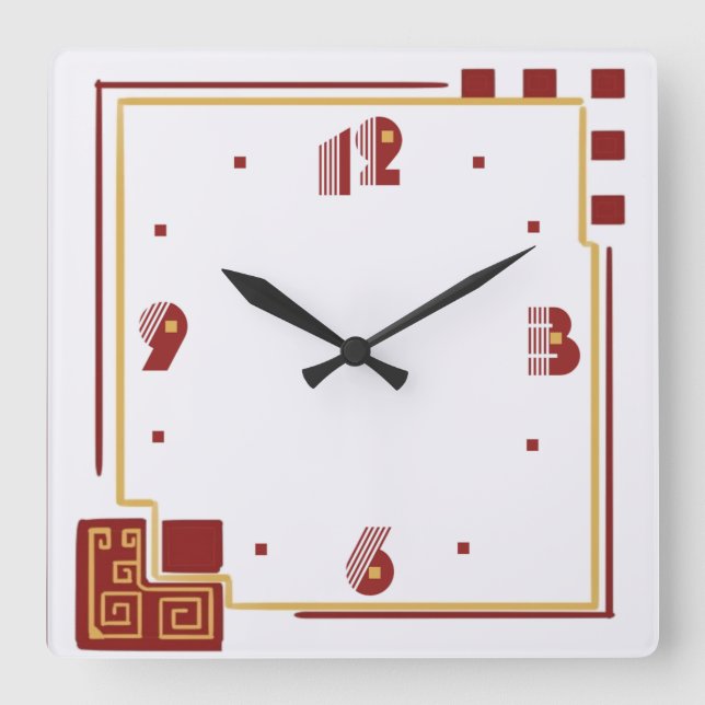 Horloge Carrée Type moderne (Recto)