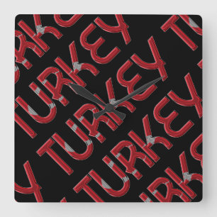Horloge Carrée Typographe de Turkey