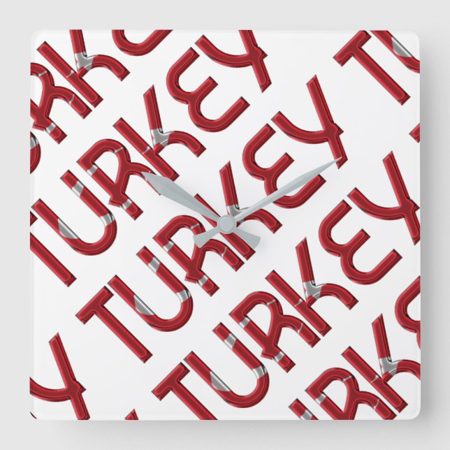 Horloge Carrée Typographe de Turkey (Recto)