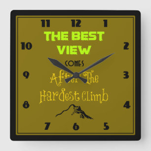 Horloge Carrée Typographie inspirée de citation de motivation