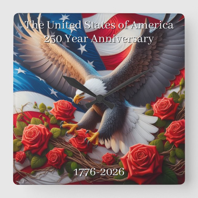 Horloge Carrée U.S.A. 250th Anniversary Commemorative (Recto)