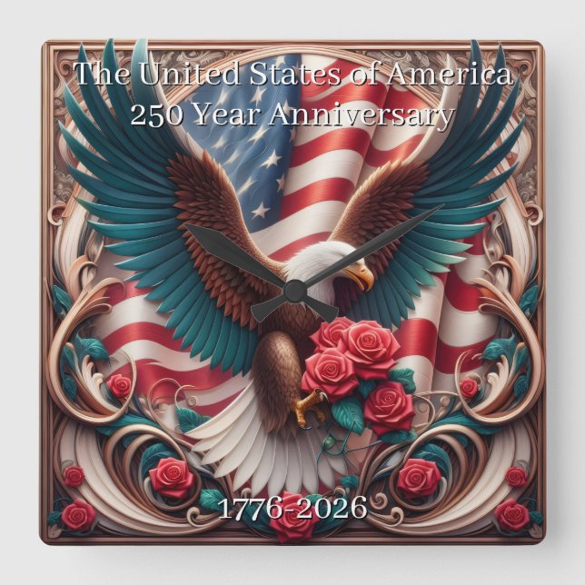 Horloge Carrée U.S.A. 250th Anniversary Commemorative (Recto)