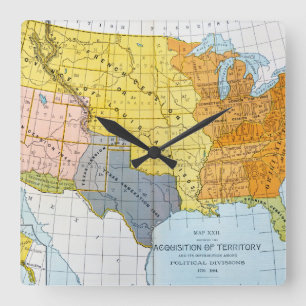 HORLOGE CARRÉE U.S. CARTE, 1776-1884
