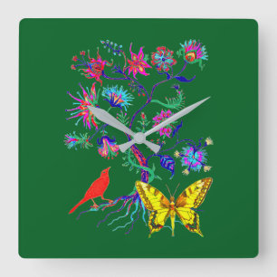 Horloge Carrée Un arbre de vie