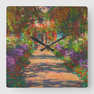 Horloge Carrée Un chemin dans le jardin de Monets, Giverny, 1902