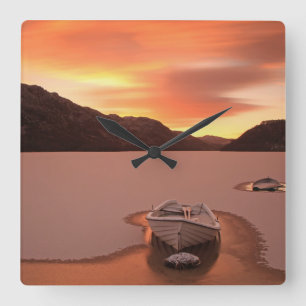 Horloge Carrée Un loch congelé   Ruthven, R-U