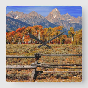 Horloge Carrée Un moment au Wyoming en automne