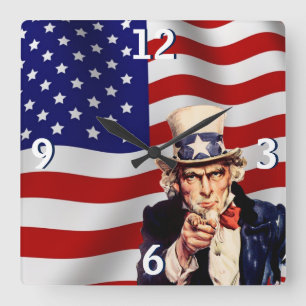 Horloge Carrée Uncle Sam 1