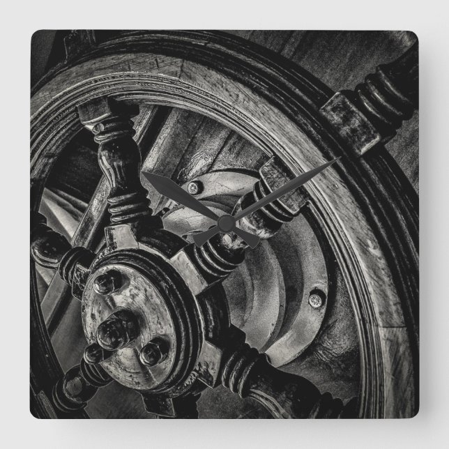 Horloge Carrée Une barre des bateaux (Recto)