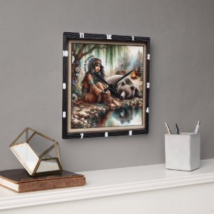 Horloge Carrée Une Indienne Porte Esprit