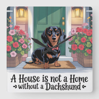 Horloge Carrée Une maison n'est pas un foyer sans un dachshund