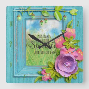 Horloge Carrée Une peu d'horloge d'étincelle