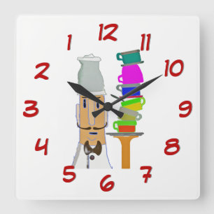 Horloge Carrée Une plus de tasse - tournez de retour le temps