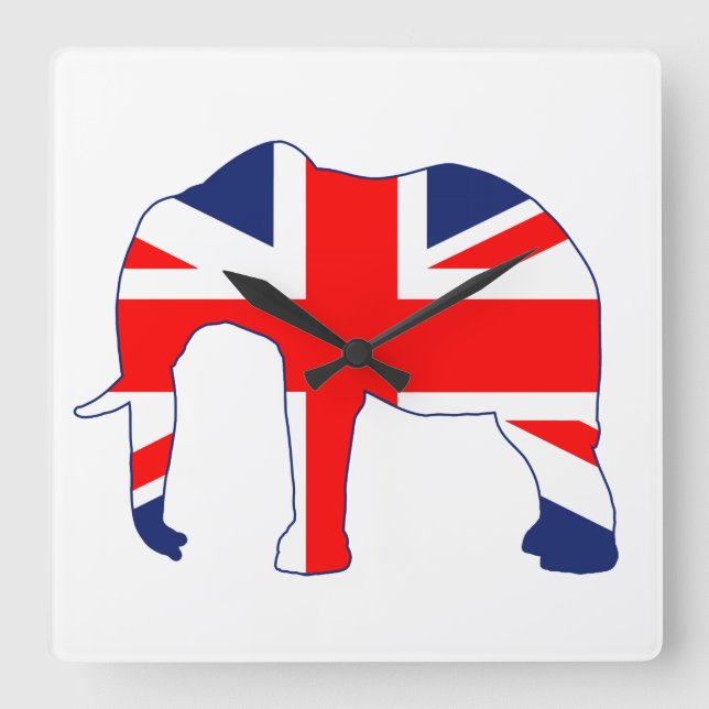 Horloge Carrée Union Jack (Recto)