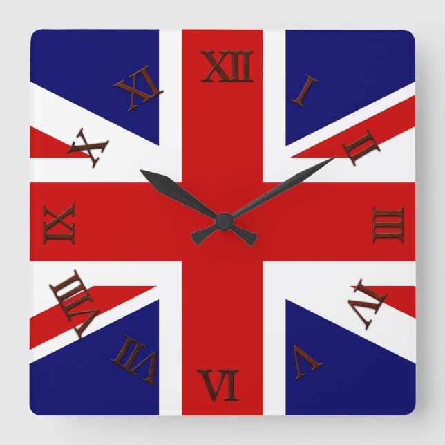 Horloge Carrée Union Jack (Recto)