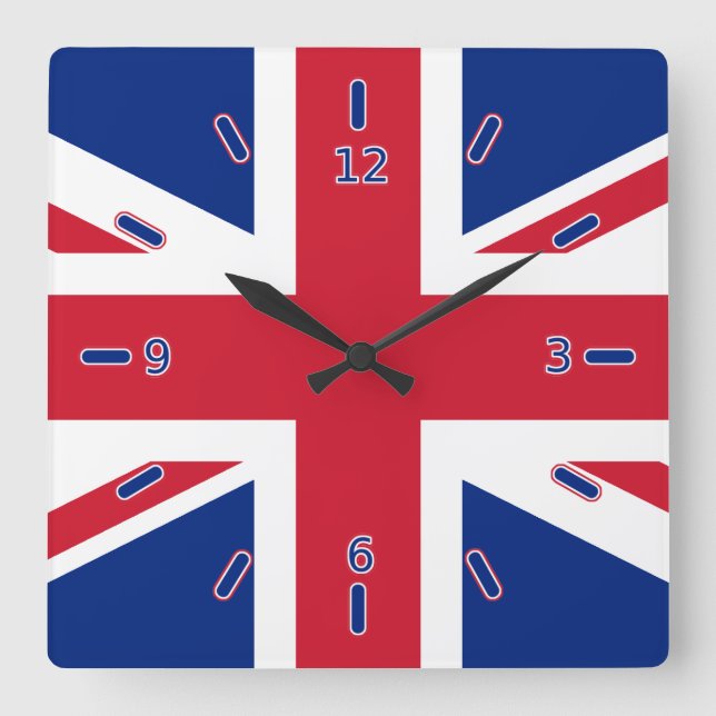 Horloge Carrée Union Jack Clock (Recto)