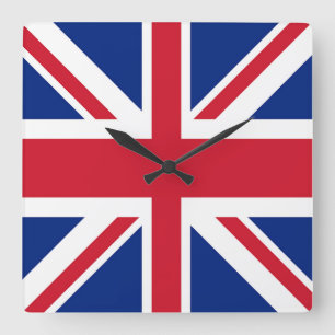 Horloge Carrée Union Jack - Drapeau du Royaume-Uni