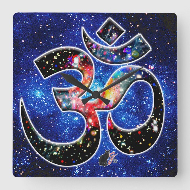Horloge Carrée Universel OM Dhyana (Recto)