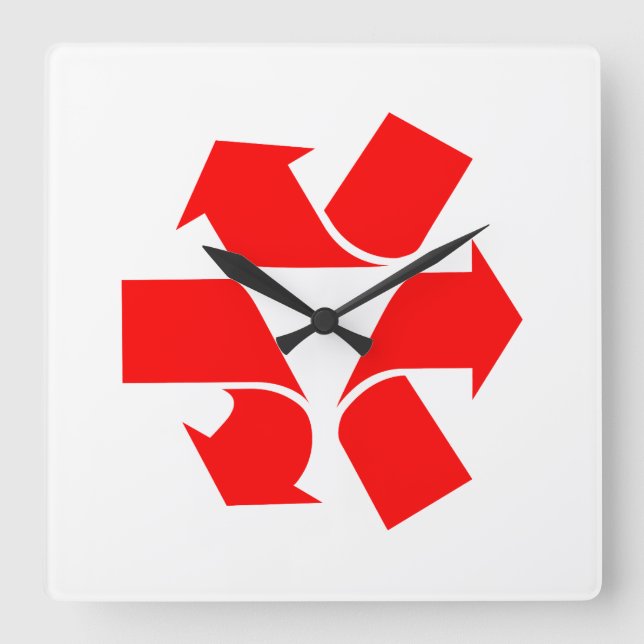 Horloge Carrée Unrecycle Symbole (Recto)