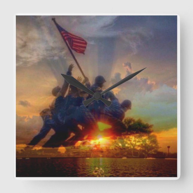 Horloge Carrée us marines clock (Recto)