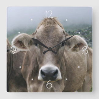 Horloge Carrée Vaches alpines