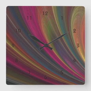 Horloge Carrée Vagues de sable doux colorées