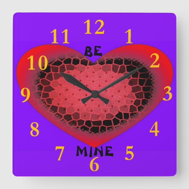 Horloge Carrée Valentine (Recto)