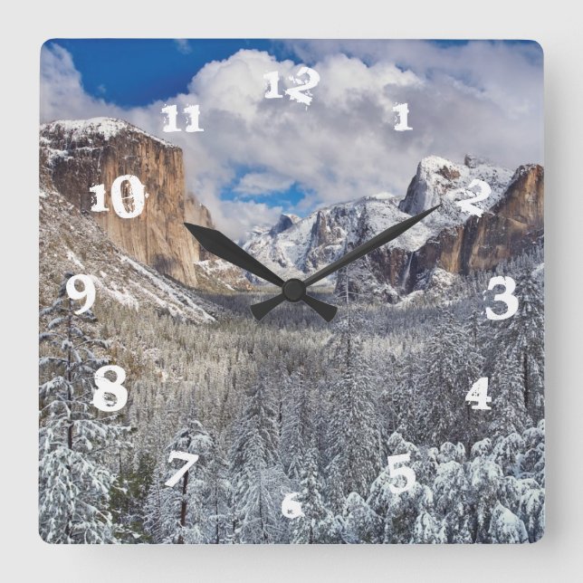 Horloge Carrée Vallée de Yosemite dans la neige (Recto)