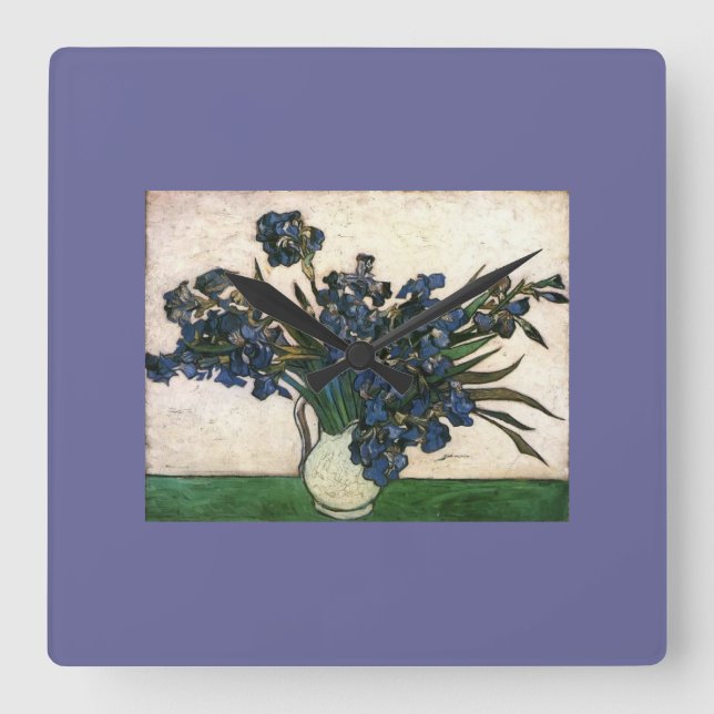 Horloge Carrée Van Gogh Iris Lavendar (Recto)