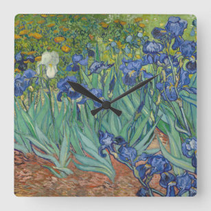 Horloge Carrée Van Gogh Irises Peinture