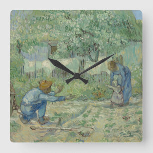 Horloge Carrée Van Gogh Première étape de la peinture Art