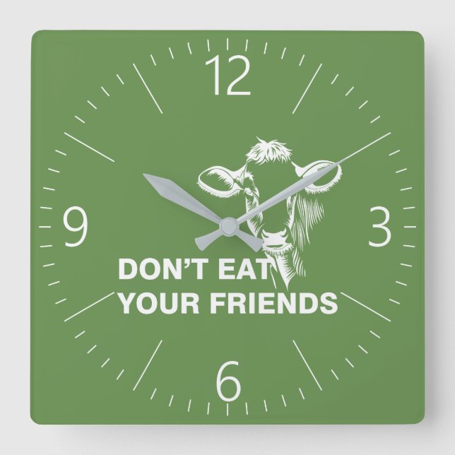 Horloge Carrée Veganisme (Recto)