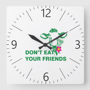 Horloge Carrée Veganisme